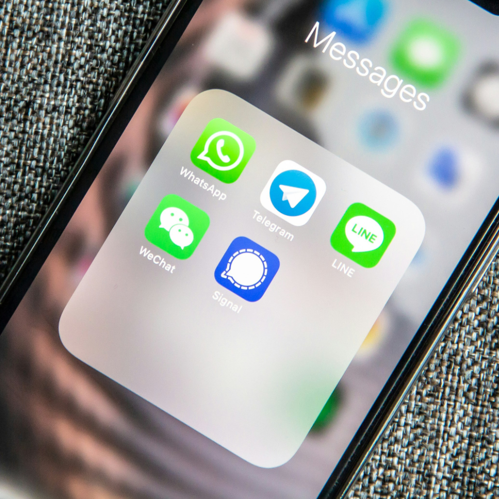 Line icon on smartphone